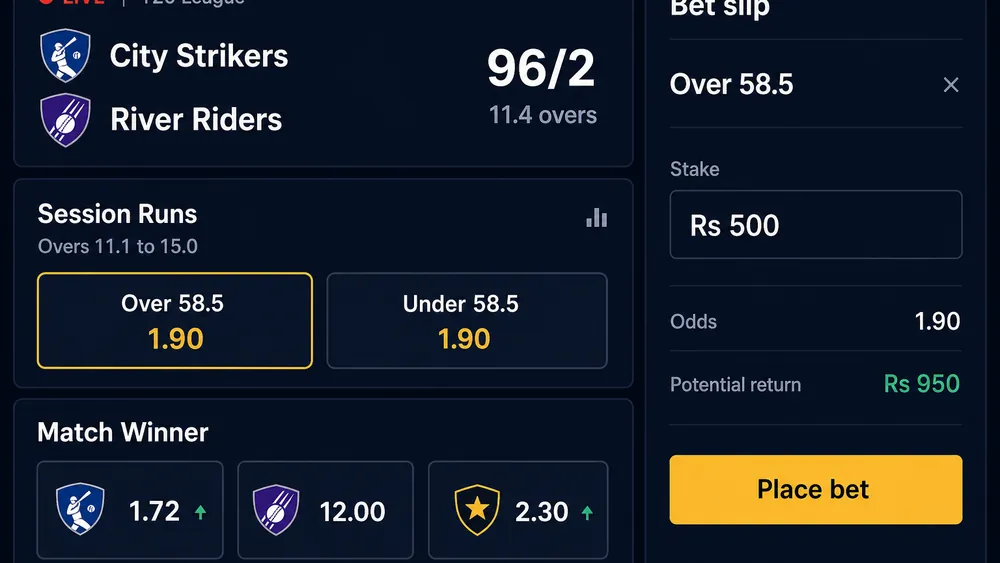 Crorebet live Teen Patti table with stake panel open, ₹100 minimum shown and countdown timer before cards are dealt